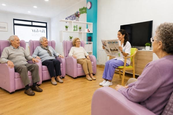 Salón y zona de descanso del centro de día Bo-Lar en Vigo